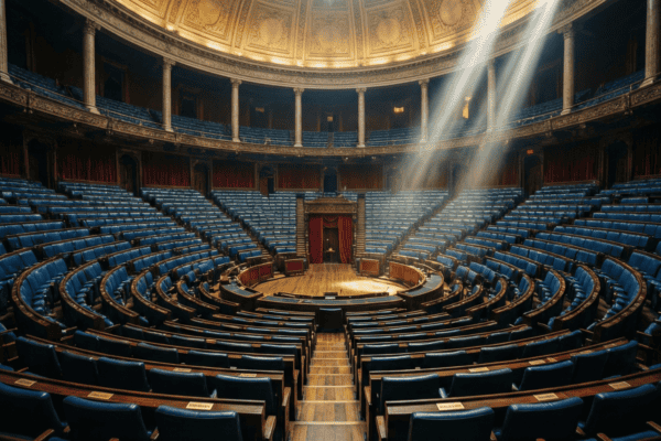 Hémicycle de l'Assemblée nationale, lieu du débat sur la loi Yadan contre l'antisémitisme