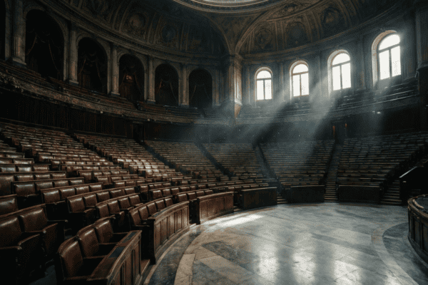 Hémicycle de l'Assemblée nationale vide, affaire Rima Hassan LFI mensonges