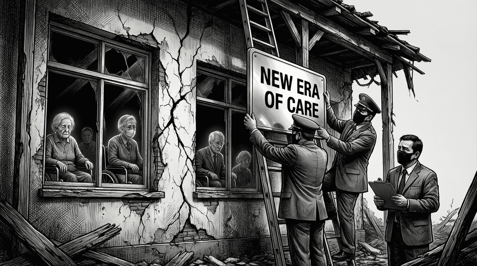 Nos vieux méritent des soignants, pas un nouveau logo