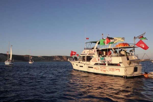 Navire de la flottille Gaza intercepté en mer Méditerranée par la marine israélienne en mai 2026
