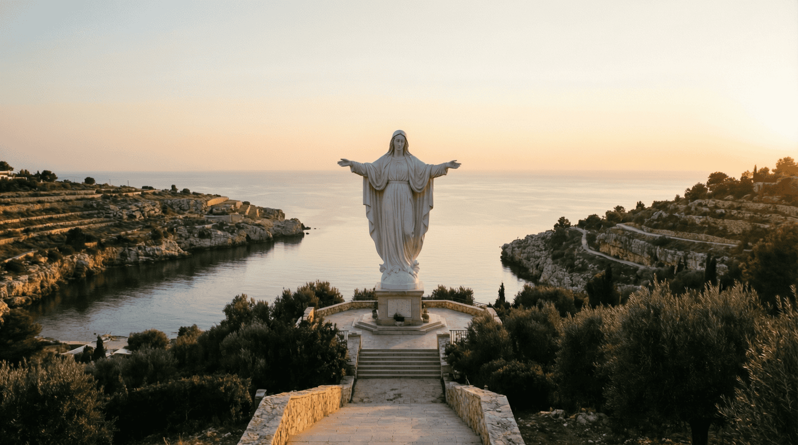 Statue de Notre-Dame du Liban à Harissa, symbole du refuge des chrétiens d'Orient