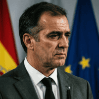 Pedro Sánchez encerclé par la justice en Espagne, photo de presse lors d'une conférence officielle